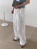 Vision Women's White High-Waist Wide Leg Pants - Spring 2026 Korean Style, Slimming & Versatile Casual Wear