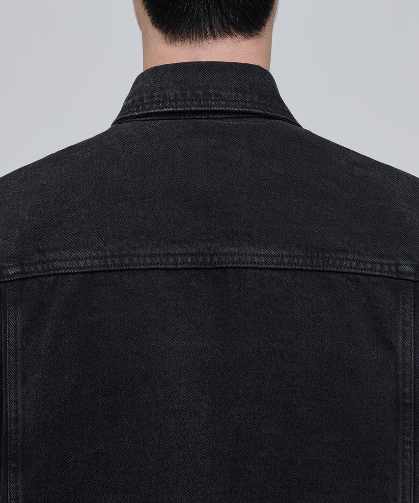 Musinsa Standard Oversized Denim Trucker Jacket [Washed Black]
