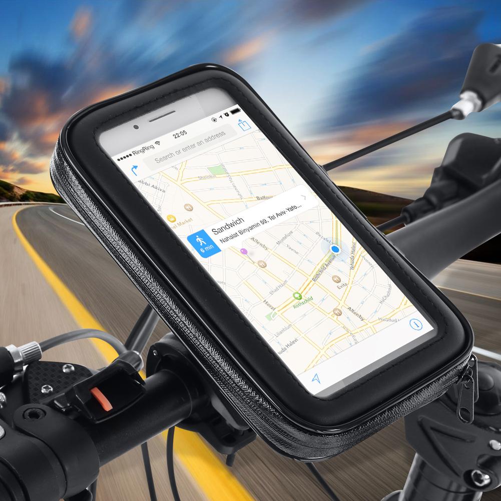 Bike Motorbike Handlebar Mount Holder Waterproof Bag Case Accessory (L)