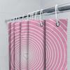 Pink Circular Shower Curtain: Eye-Catching Bathroom Decoration With White Lines Heart Design For Home Decor (Set 48X72) Availabl