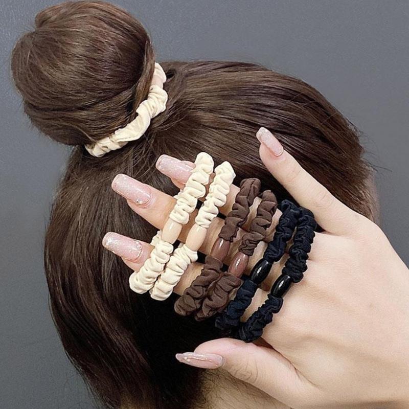 8PCs Stretchy Hair Scrunchies Nonslip Elastic HairBands Gentle Hairtie For Various Hair Type Updos Ponytail Holder