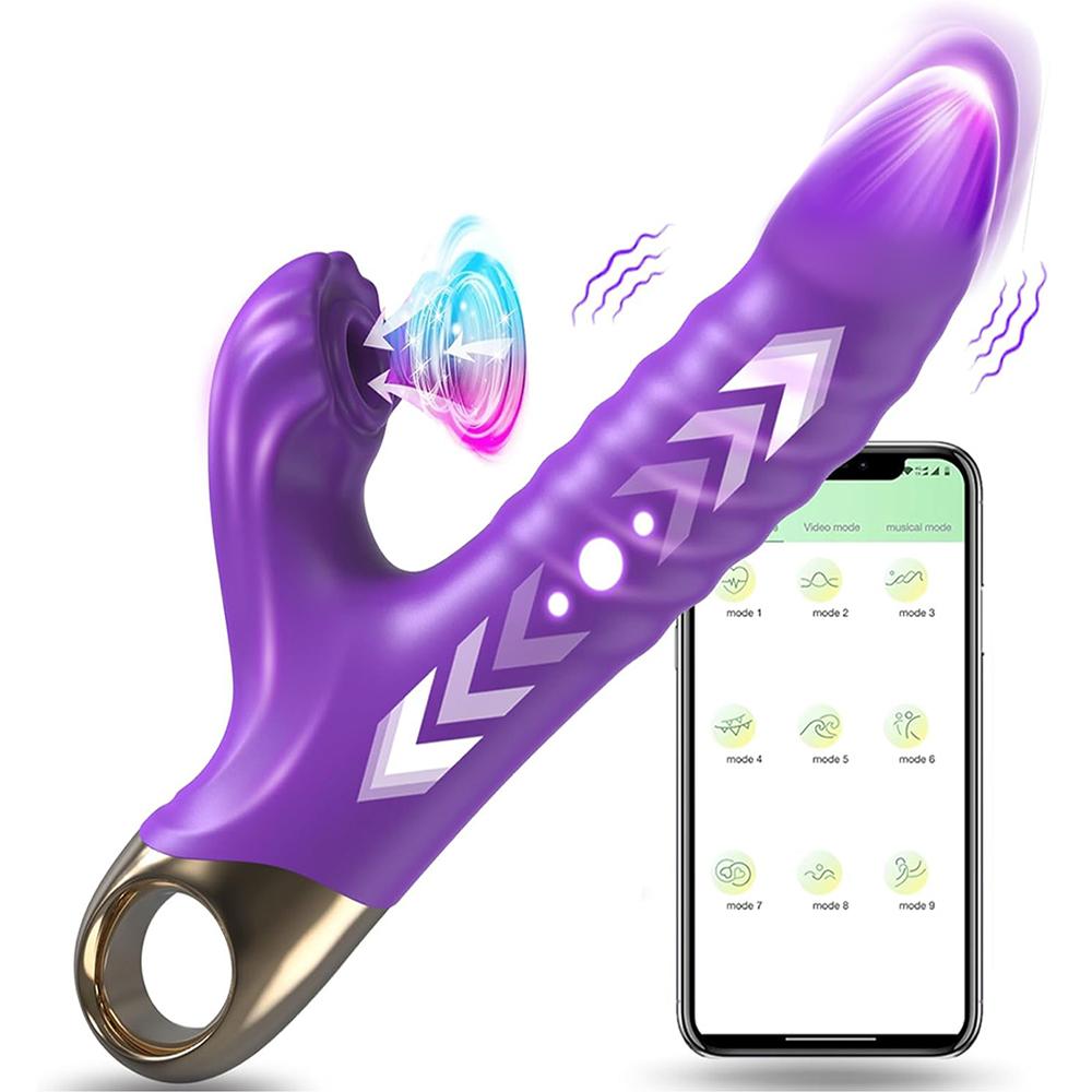 App Bluetooth Impact Telescopic Vibrator Female Sex Toy Vibrator Vaginal Massager Clitoral Stimulator Couple Adult Products