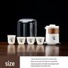 Premium Mutton Fat White Porcelain Panda Travel Tea Set - Portable Kung Fu Set with One Pot and Four Cups for Car, Outdoor, and Camping Use.