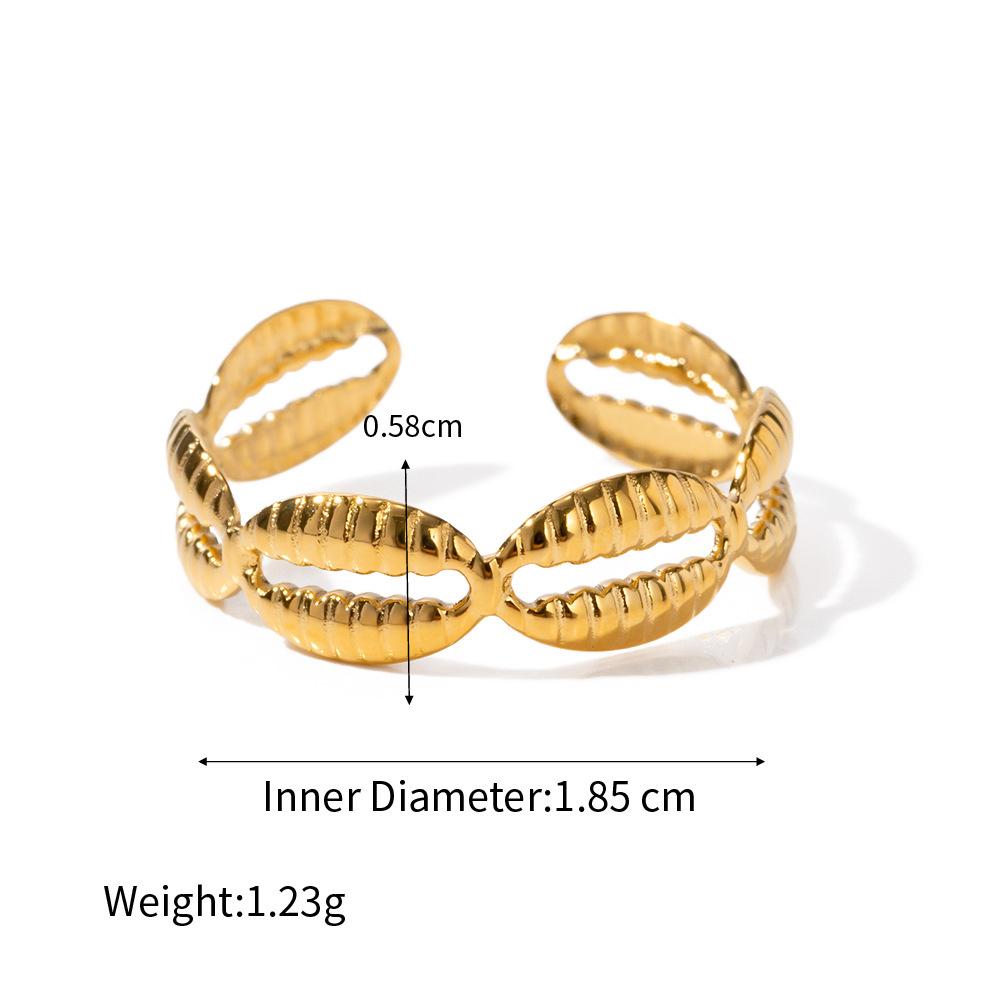

Yori 2025 Ocean Style Conch Shell Fish Pattern Open Golden Ring PVD Plated Stainless Steel Rust Proof Summer Jewelry Wholesale
