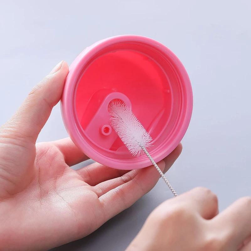 Bottle Clean Brushes 10pcs Set Stainless Steel Soft Hair Brush Pipette Straws Brushes Multipurpose Household Cleaning Tools