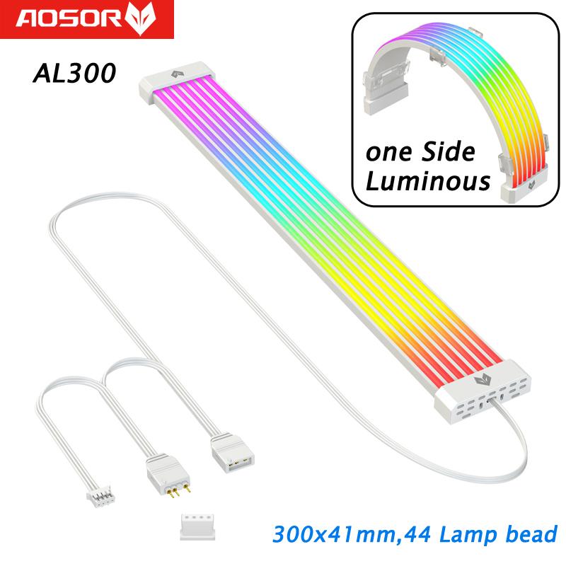 COOLMOON AOSOR ARGB  LED Light Strip for 24PIN Motherboard Power Extension Cable Aura Sync Flexible LED Strip Light DIY Kit