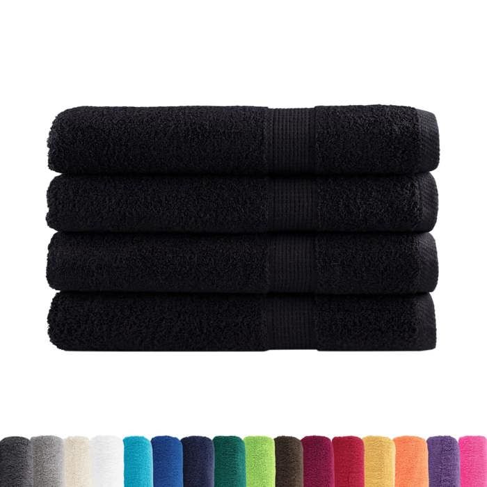 VidaXL Serviettes de Sauna de Qualité Supérieure 4 pcs, Paréos de Sauna, Draps de Bain, Serviettes de Douche Salle de Bain 137435