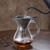 Kaffeekanne mit Glasgriff, Kaffeekanne zum Teilen mit 304 Edelstahlfilter, Drip-Handaufbrühkanne