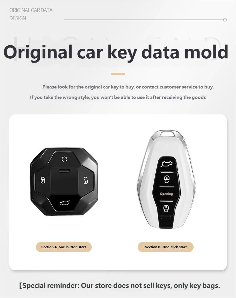 New Auto Key Fob Cover Case Housing Remote Fit For Chery Auto Jetour X70 X90 X95 Plus Smart Mount Key Ring Auto Accessories