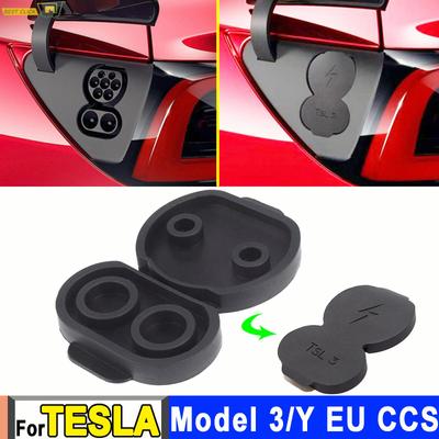 Tesla modèle 3 Y Silicone Port de chargement de voiture couvercle étanche chargeur trou protecteur cache-poussière capuchon CCS EU accessoires de voiture modèle