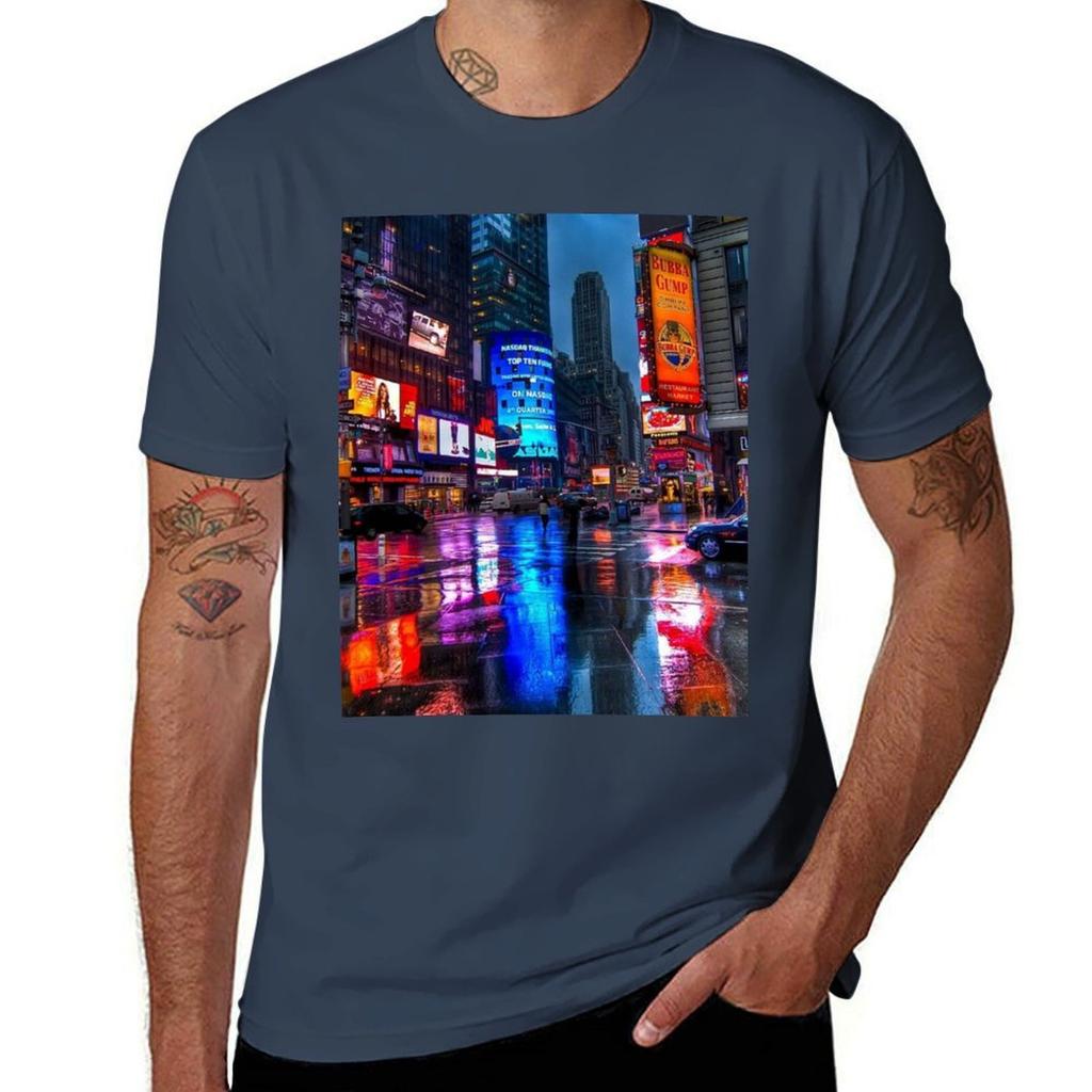 Tokyo City Neon Street Tshirt Big Size Short Sleeve Casual Top