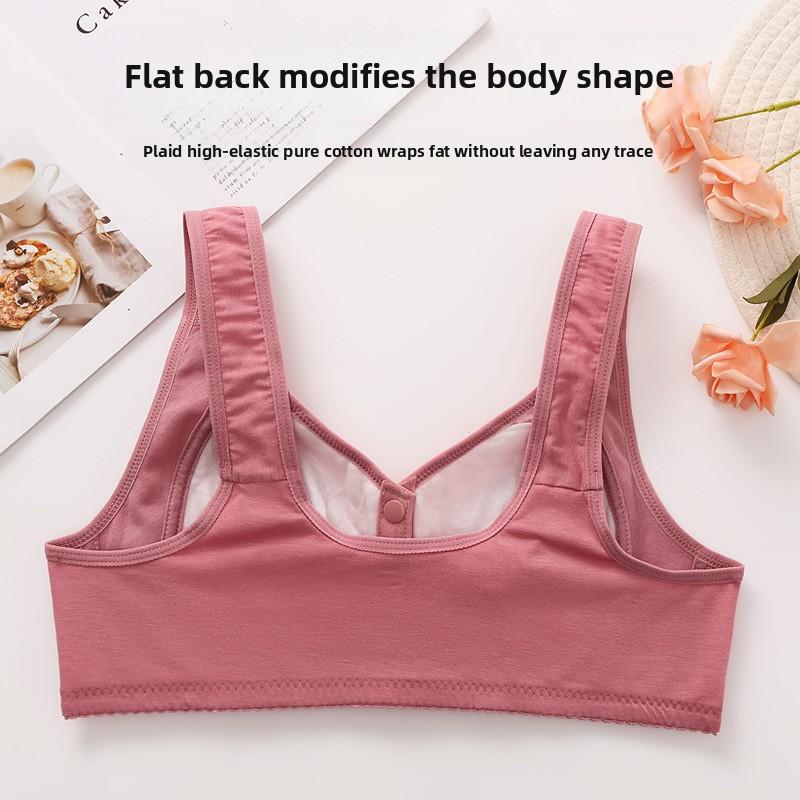 Plus Size Bra for Mature Women Front Closure Thin Tank Top Bra Wireless Comfortable Supportive Full Coverage Everyday Underwear