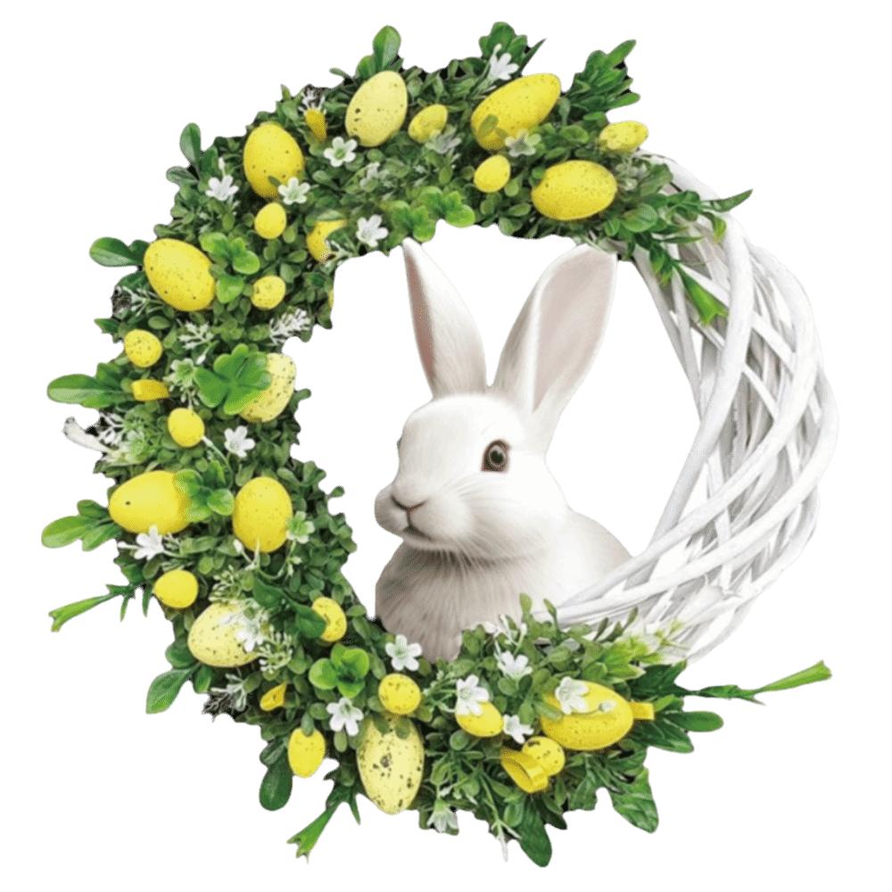 Akryl Dekor Vår Väggbonad Skumägg Påskgirlang Påskhare Krans Dörrhängare