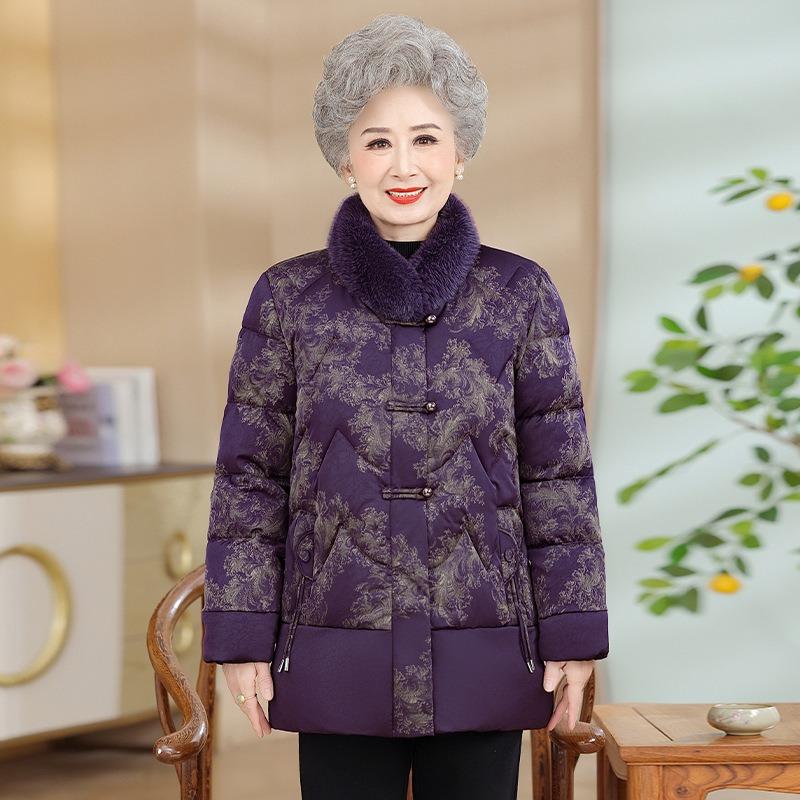 

Middle-aged and elderly winter down cotton-padded clothes, new down cotton-padded jackets, old lady cotton-padded jackets 5XL [recommended 150-80kg] фиолетовый