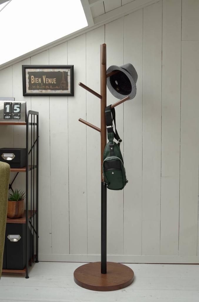 Miyatake Seisakusho FORESTA Pole 40cm Wide x 40cm Deep x 150cm Hanger, High, Brown/Black, Space-Saving, P-1500