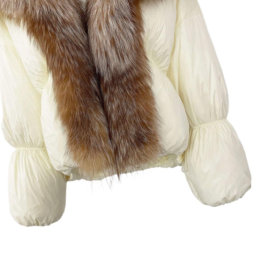 OFTBUY Winter Jacket Women Big Real Fox Raccoon Fur Collar Natural Warm Duck Down Coat Short Outerwear Streetwear Loose Casual