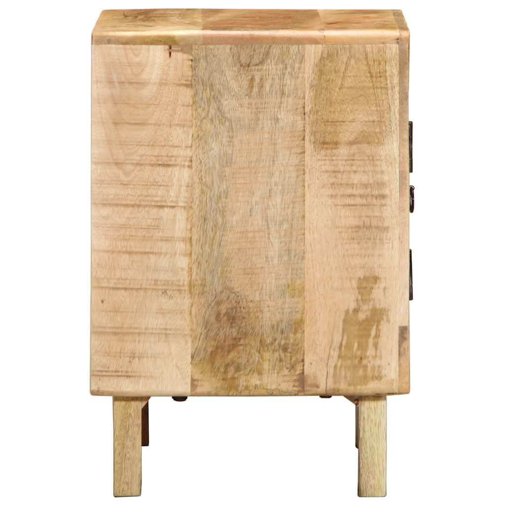 Szafka Nocna 40X32X46 Cm Drewno Lite Surowe Mango