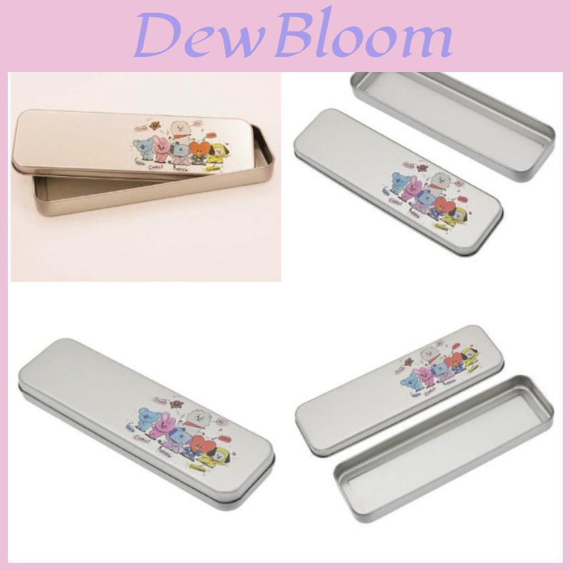Kpop Bts Bt21 Metal Cartoon Pencil Box Shooky Chimmy Durable Stationery Storage Case