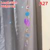 Wind Chime Suncatcher Star Moon, Colorful Beads Plated Hanging Pendant for Garden Decor