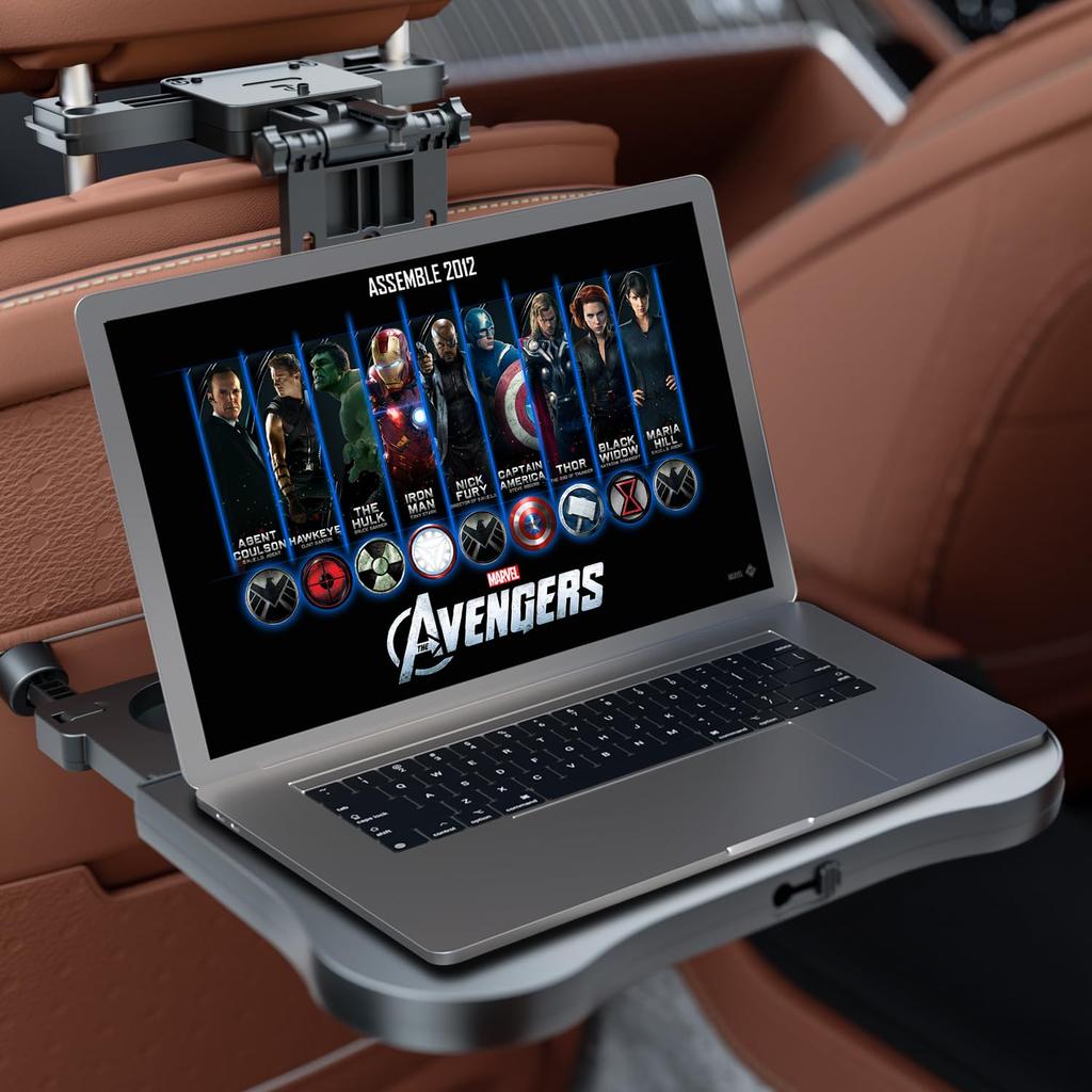 AUEOTUAR Car Rear Seat Headrest Car Dining Rear Seat Car Easy To Height Convenient Rotating Phone Holder Patent Weight Capacity 15kg Table, Table,