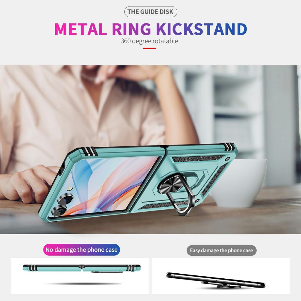 For Samsung Galaxy Z Flip7 5G Case TPU + PC Phone Cover with Ring Kickstand Drop Protection