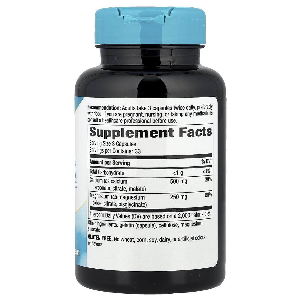 Nature's Way Calcium & Magnesium Mineral Complex, 750Mg, 100 Capsules (250Mg Per Capsule)