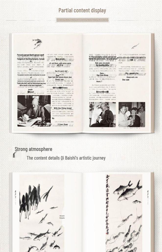Qi Baishi Art Collection: Vol 1 Flowers & Birds, Vol 2 Fruits & Vegetables, Vol 3 Aquatic Life, Vol 4 Landscapes & Figures, 8K Quality