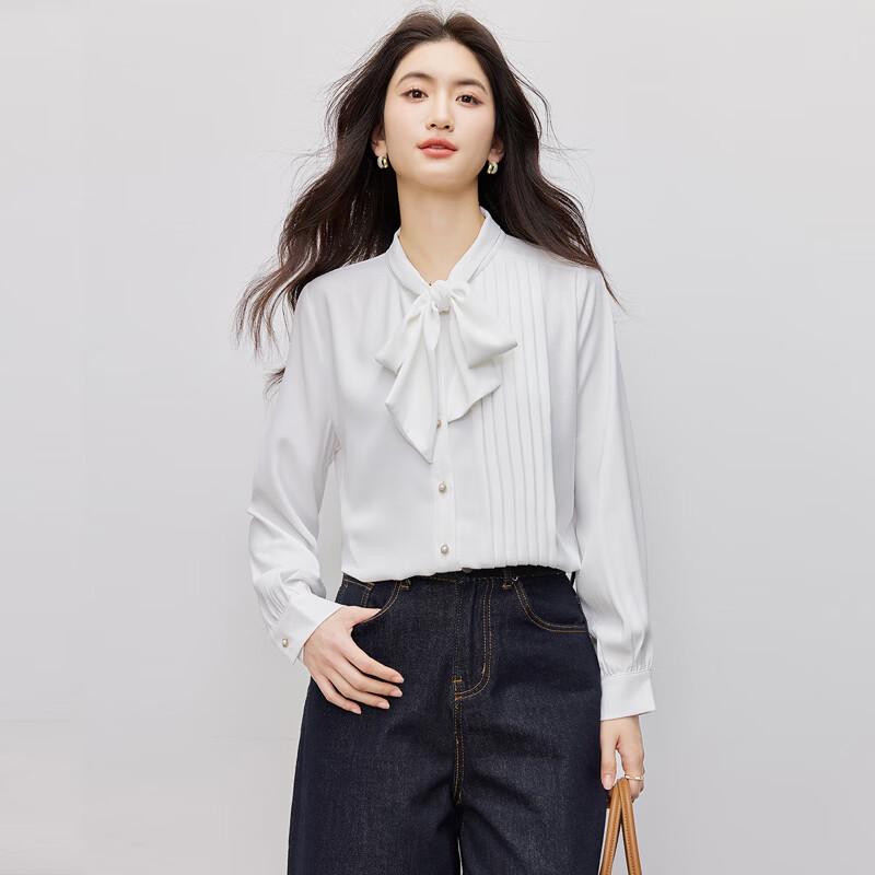 Kasey Women's Chiffon Bow Tie Long Sleeve Blouse