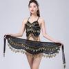 Women Belly Dance Belt Hip Scarf, Bellydance Hip Scarf Skirt Belly Dance Waist Chain with Gold Coins Belly Dance Cloth