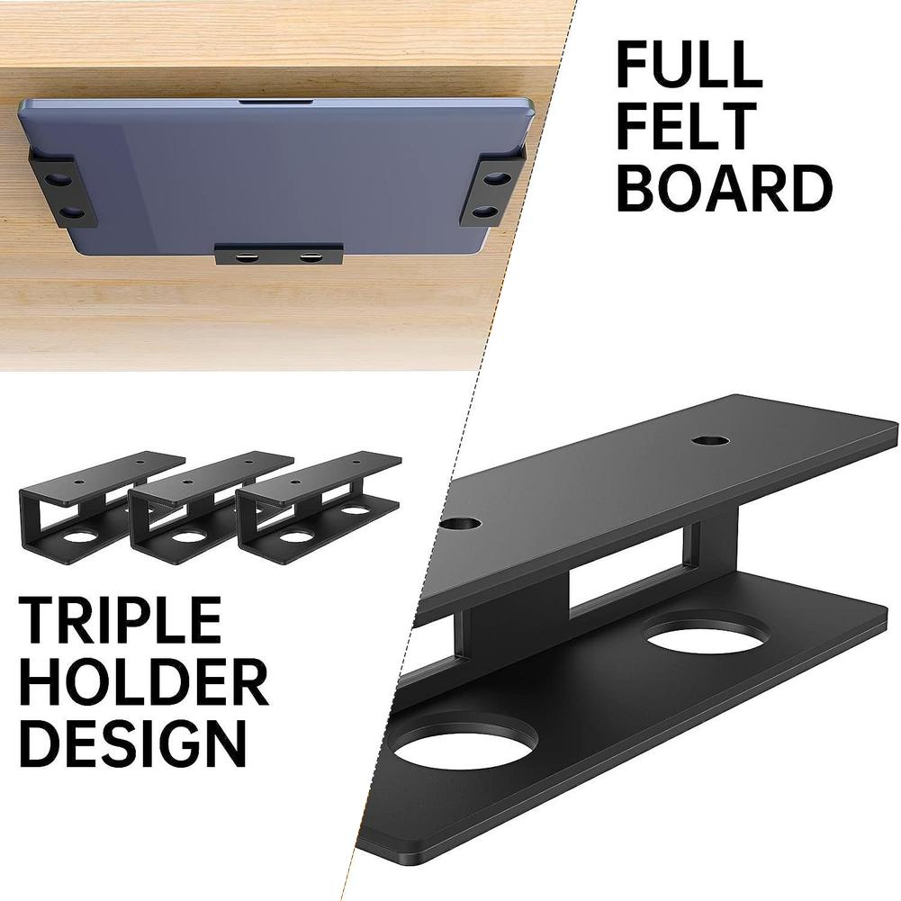 Under Desk Laptop Bracket with Wall Mount Option for Laptops Tablets Keyboards and Routers 10.3x3cm Sturdy Carbon Steel