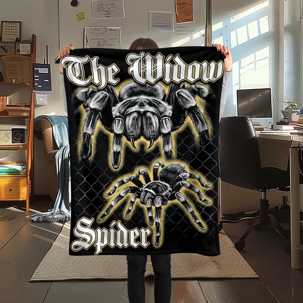 Split Mirror Lion Spider Print Flannel Blanket,High Quality Comfortable for All Seasons,Home Decor,Warmth and Comfort,Perfect for Christmas Gifts