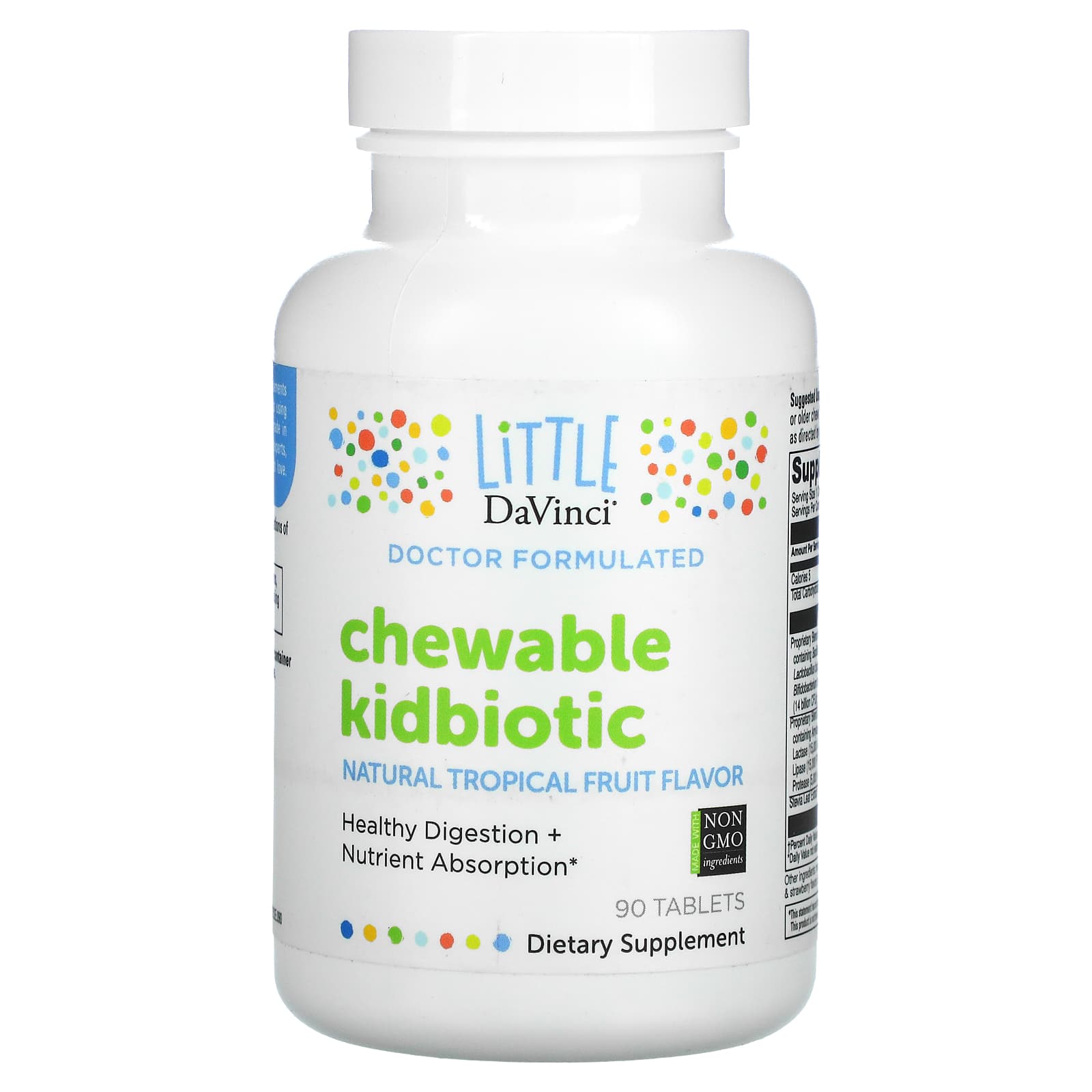 

Little DaVinci, Chewable Kid Biotic, Natural Tropical Fruit Flavor, 90 Tablets