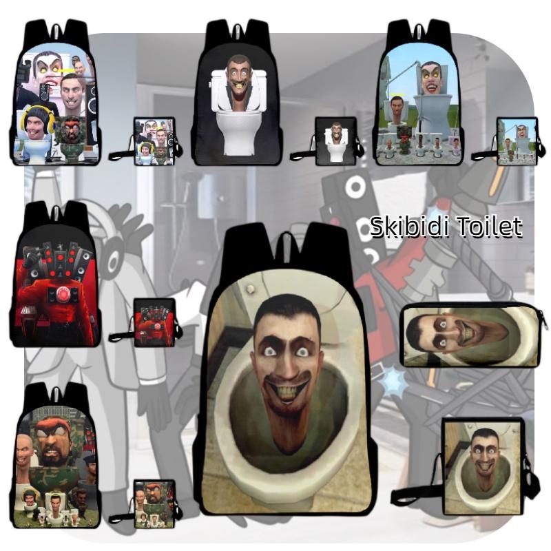 Skibidi Toilet Prank Backpack Set Fun And Versatile, Multiple Colors And Sizes Available, Suitable For All Genders