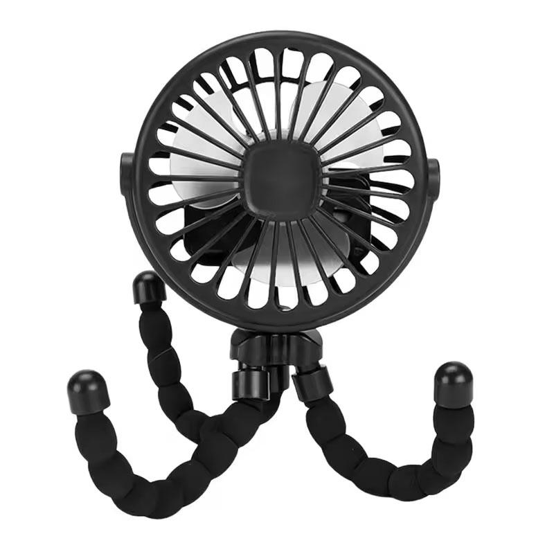 Mini Octopus Fan Baby Stroller Fan Small Folding Fans Hand Held USB Charging Bladeless Mini Silent Table Outdoor Cooler