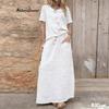 New women's clothing casual solid color cotton and linen, two loose skirts