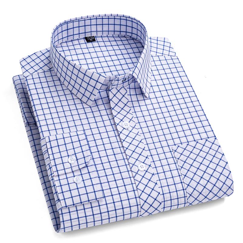 2027 New Men's Plaid Shirts Long Sleeve Cotton Checked Shirt Formal Fashion Thin Soft Classic Basic Casual Male Clothing 6XL 5XL