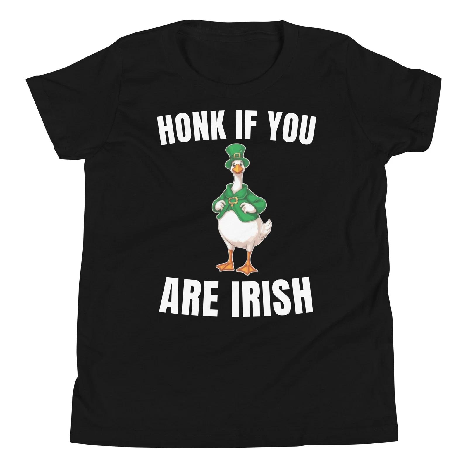 

Honk If You Are Irish St. Patricks Day Goose Leprechaun Youth T-Shirt 160