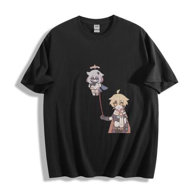 Genshin Impact Aether a Paimon Duo Tričko - Epický Cestovatel Design Unisex Tričko