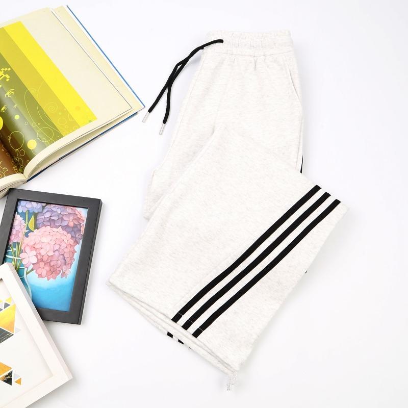 

Брюки-шаровары женские брюки с широкими штанинами повседневные боковые полосы можно завязать на щиколотках два способа ношения прямые спортивные брюки женские брюки для студенток осень XL белый