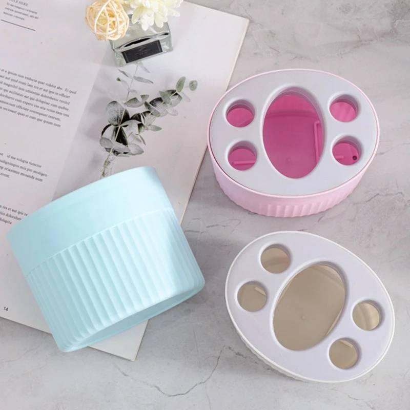 Toothbrush Holder Bathroom Organizer Countertop Stand Drainage Holes For Toothpaste Cup Razor Non Slip Plastic Keep Dry