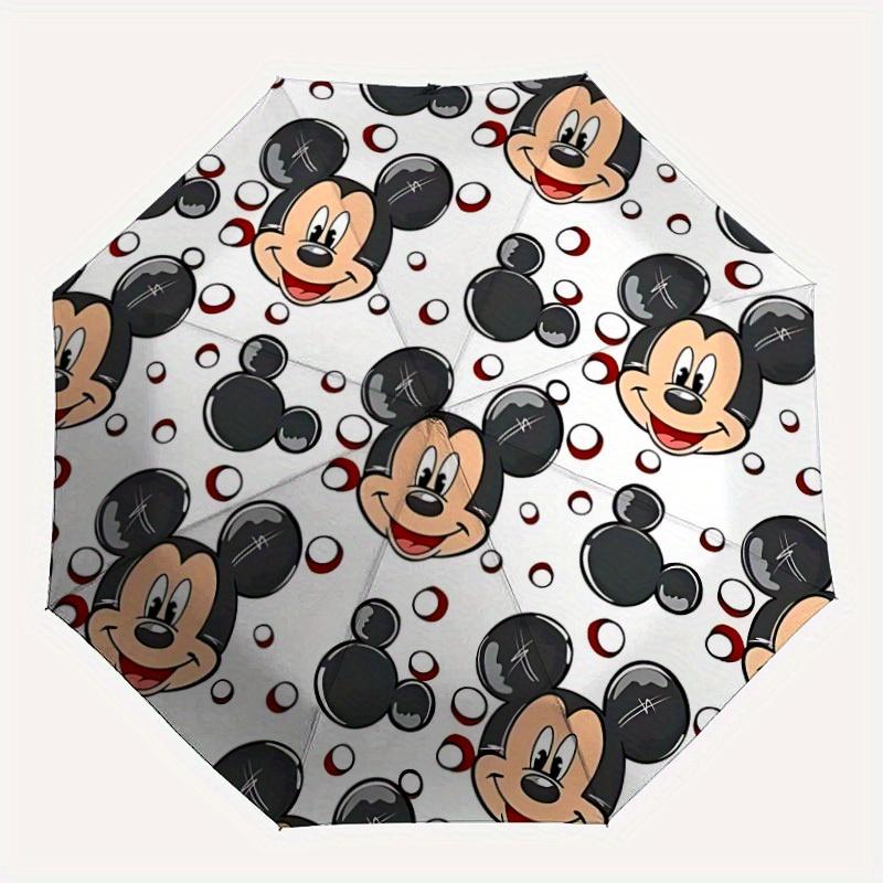 

1pc Mickey Mouse Automatic Folding Umbrella - Portable Foldable Design with 8 Ribs, Durable Plastic & Iron Frame y250725027