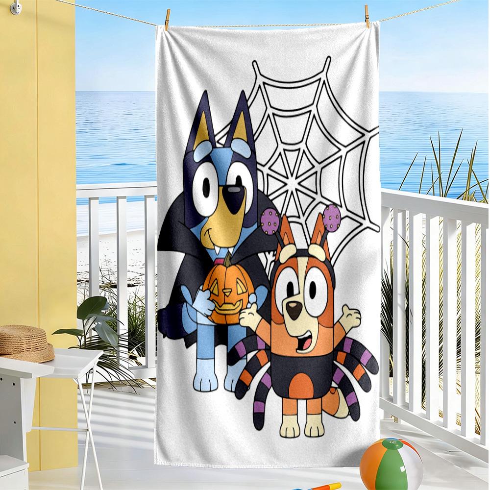 Bluey Family Adventure Beach Towel Soft Durable Quick-Dry Comfortable Lightweight