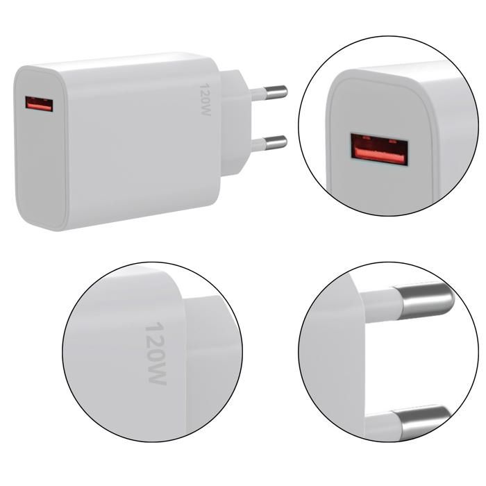 Rychlá nabíječka 120W - Xiaomi - Kompatibilní s 13 Pro/12 Pro/Redmi Note 13 Pro Plus - USB-A - USB-C - 1m