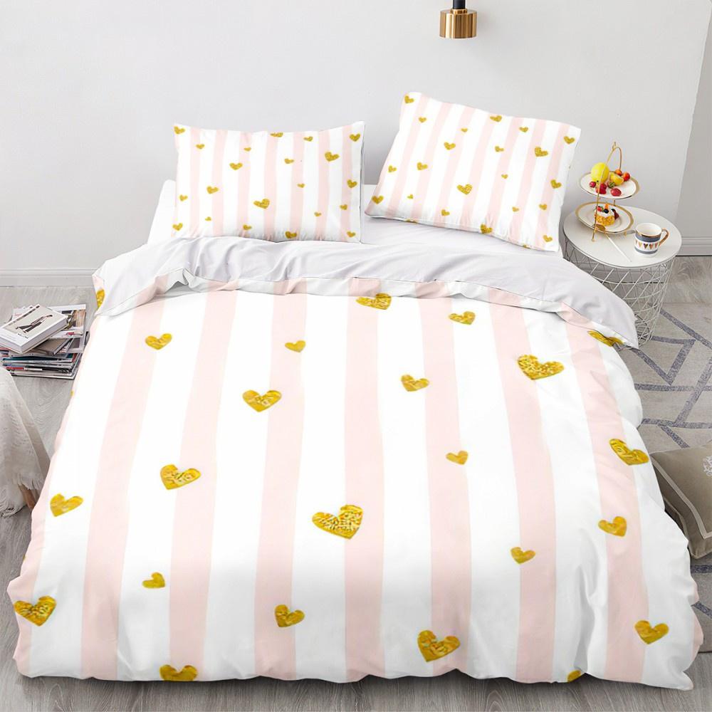 Valentine's Day Luxury Love Heart Duvet Cover - Romantic Theme for Couples, Queen Size, Ideal Women's Gift