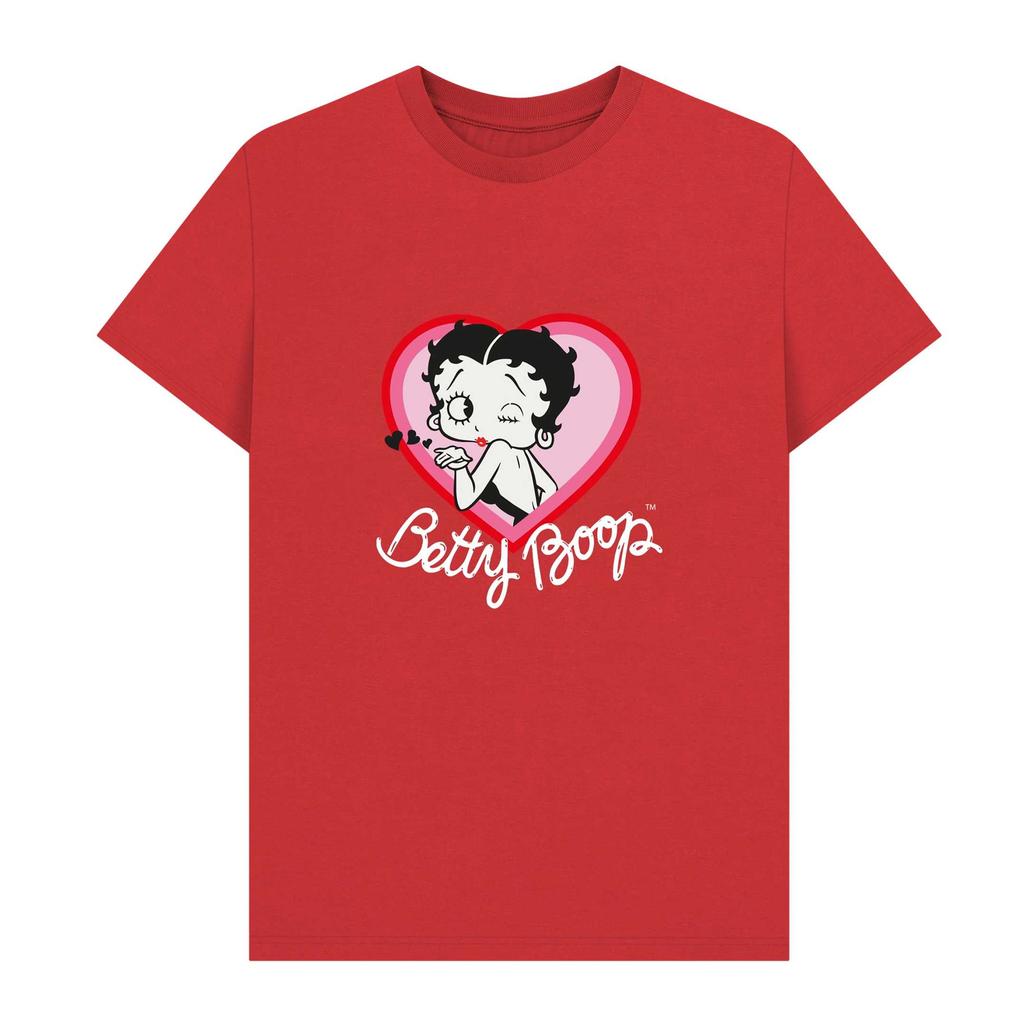Betty Boop Unisex Erwachsenen Kusswerfen T-Shirt