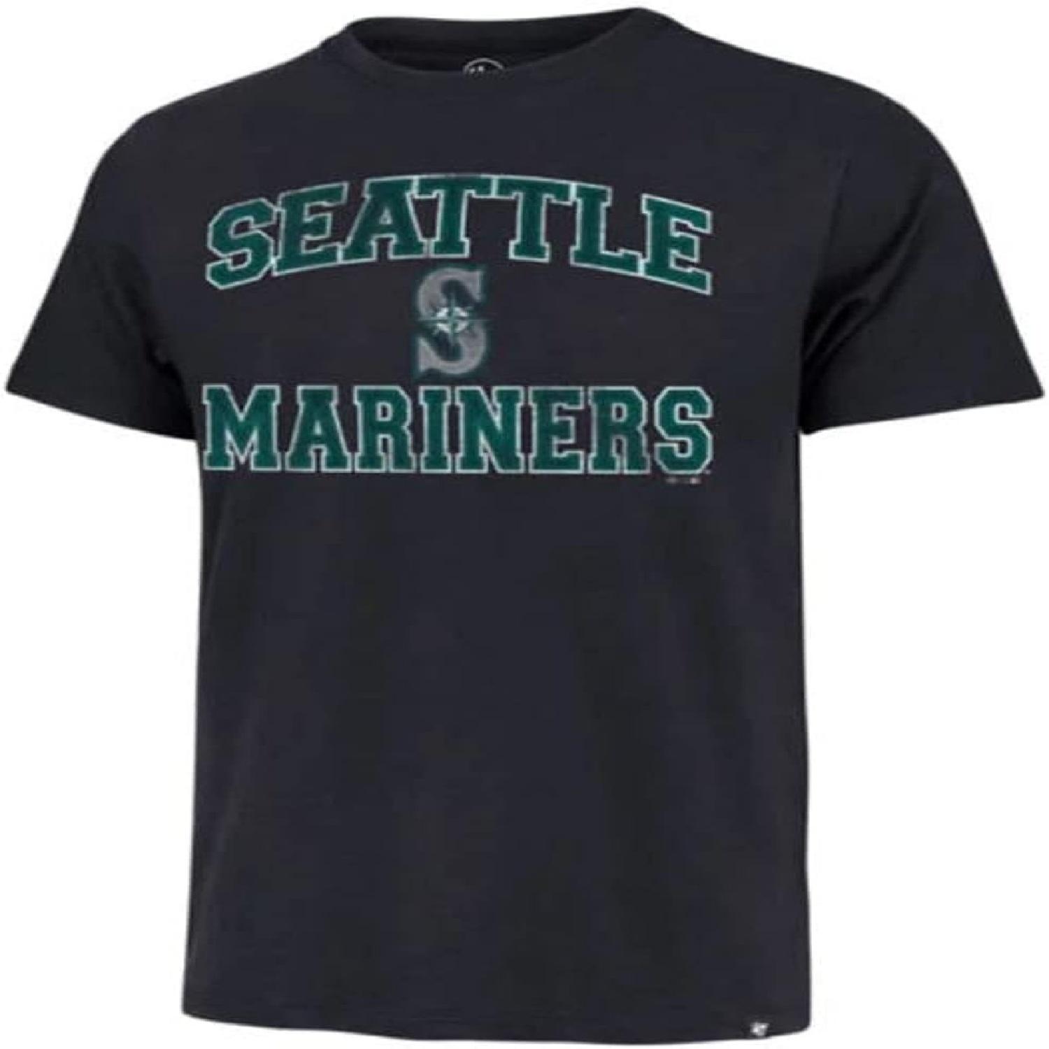 

Чоловіча футболка MLB Union Arch Franklin, колір команди, основний логотип, текстовий знак, Seattle Mariners, темно-синій, великий L