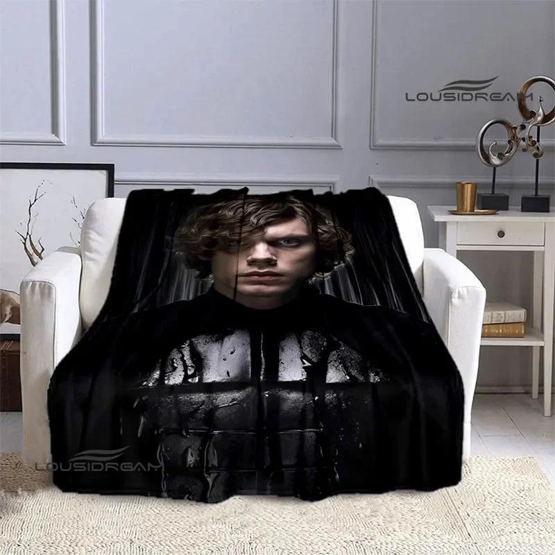 D Evan Peters Printed Throw Blanket Soft Warm and Stylish Home Textile for Birthday Gifts