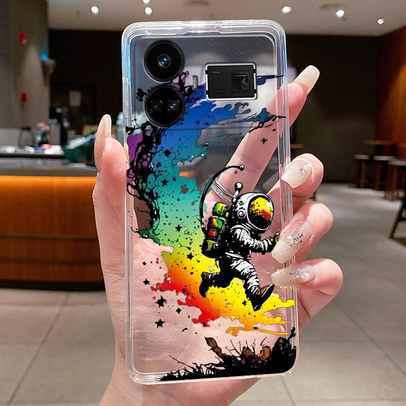 Case For OPPO Realme GT5 240W Flower Butterfly Protective Casing For Realme GT 5 240W Transparent Soft Silicone TPU Phone Cover