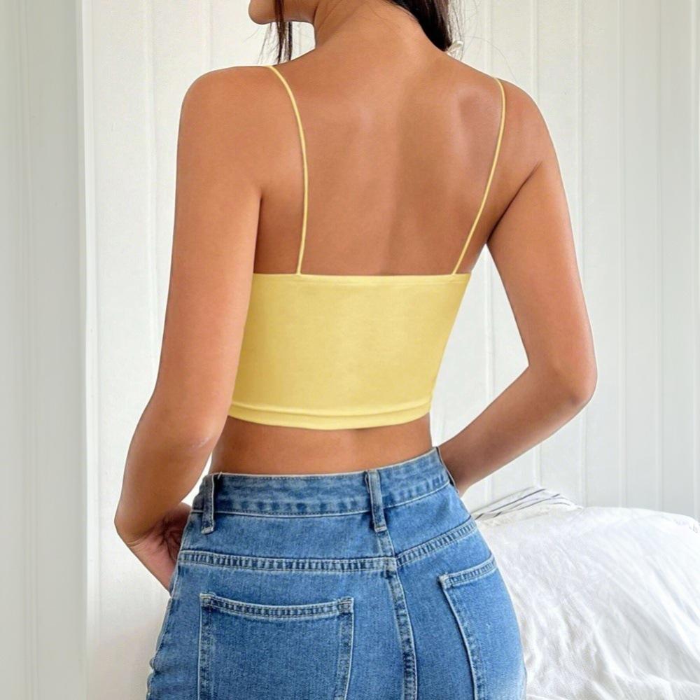 European and American Fashion Versatile Short Sling Vest Spring and Summer Sleeveless Design Top