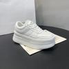 Superleichte Plateau Weiße Schuhe Damen Neue Muffin-Schuhe Echtes Leder Reinweiß Lässig Allround-Passend Erhöhte Sneaker